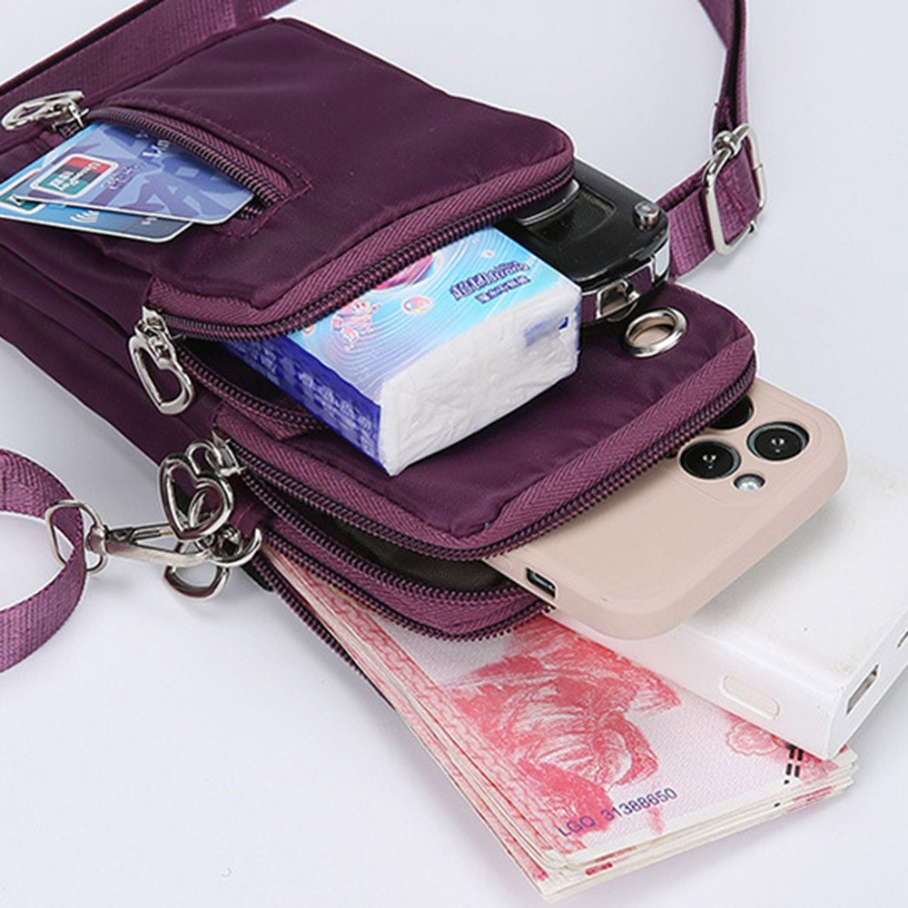 (17x9x6cm) Damen Oxford Umhängetasche Fashion Crossbody Bag   Ausschnitt für Kabelgebundene Kopfhörer - Schwarz