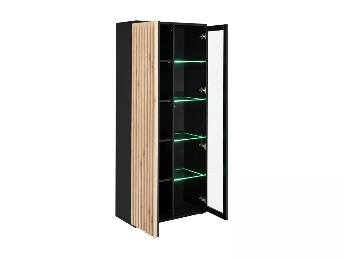 Vitrine haute design collection DEAN – 2 portes avec éclairage LED intégré