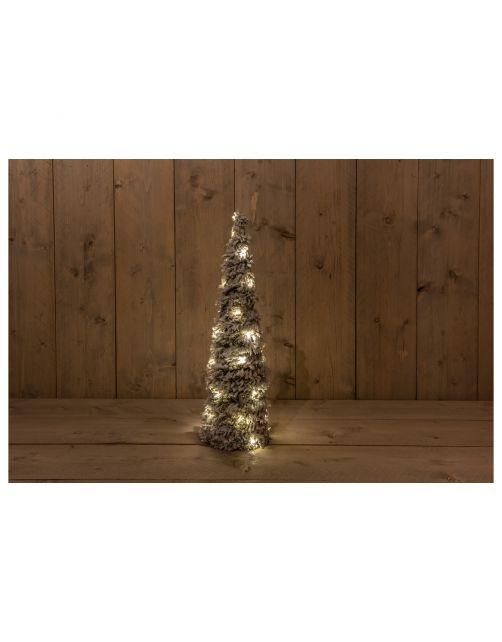 Anna's Collection Decoratieboom Besneeuwd Groen - Kerstverlichting - 60 cm Warm Wit 30 led