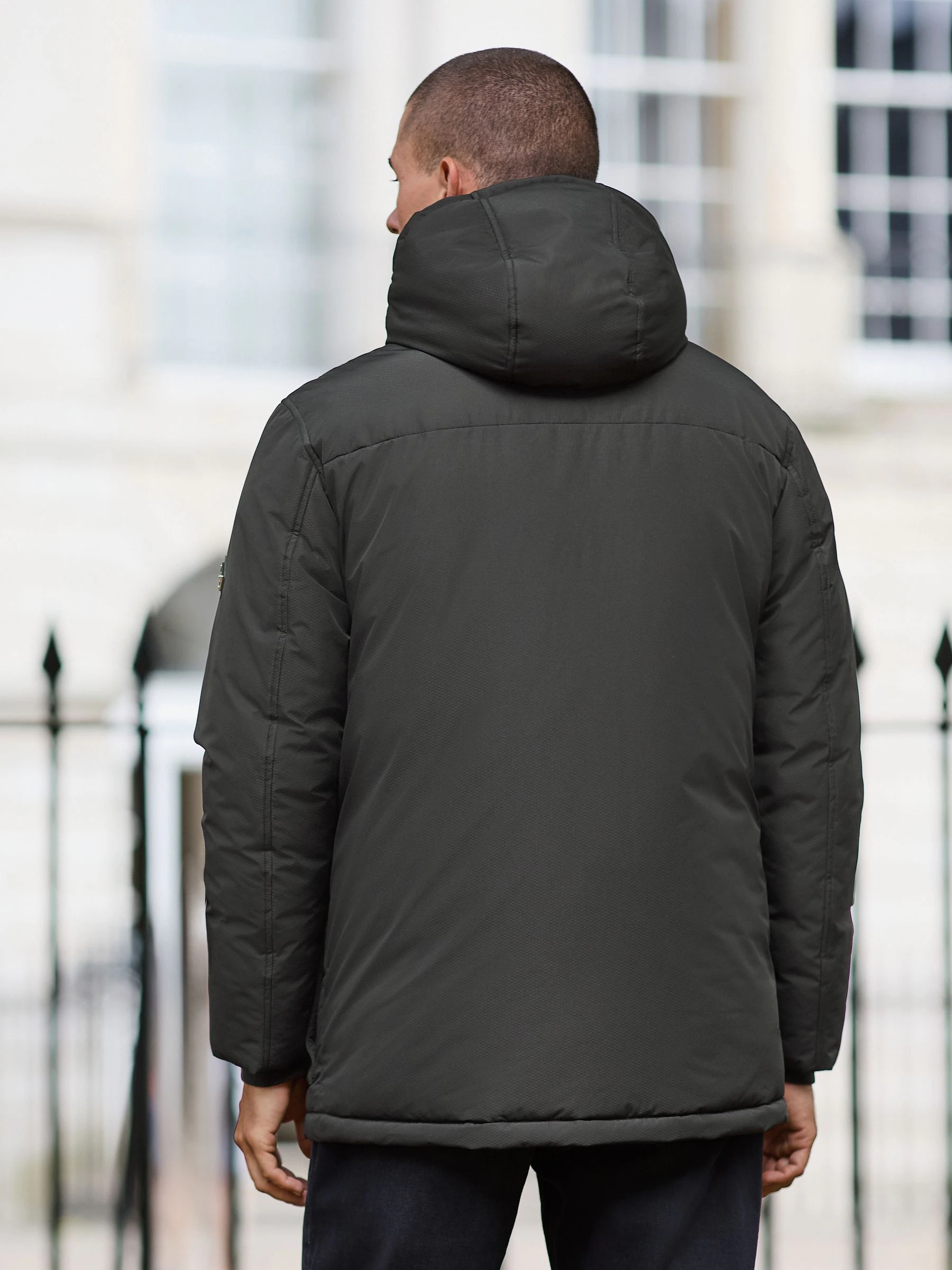 Zwart - Textured Premium Parka Jacket