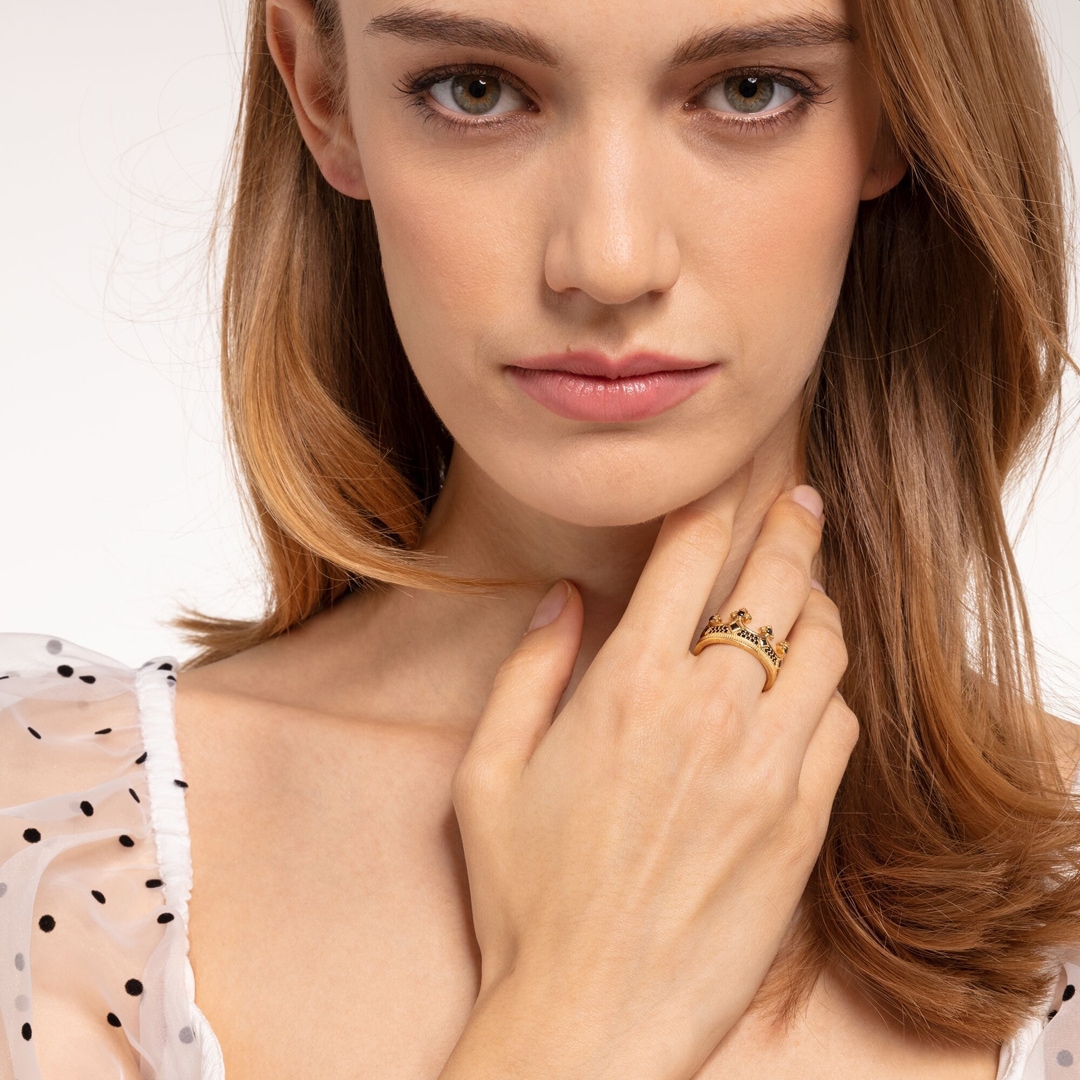 Thomas Sabo Sterling Silver Rebel at Heart Ring Krone Gold