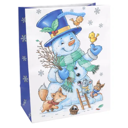 Idena Geschenktasche Schneemann M FSC-Mix