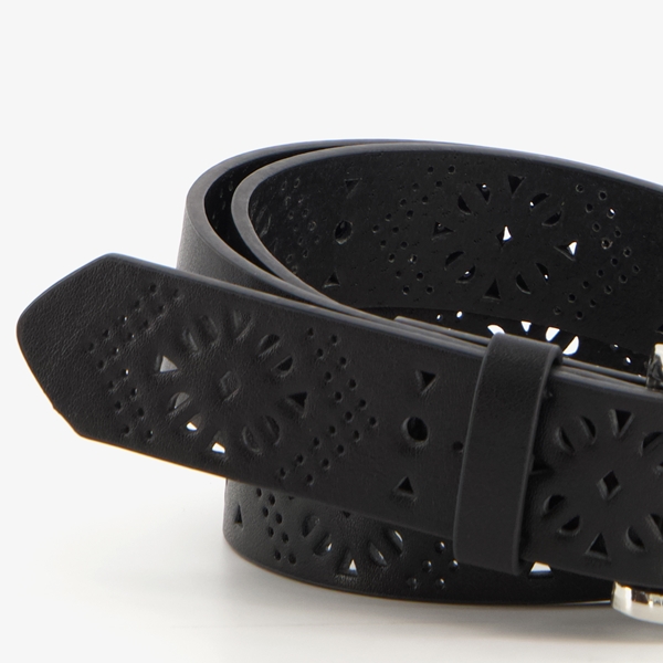 Dames riem met perforaties zwart
