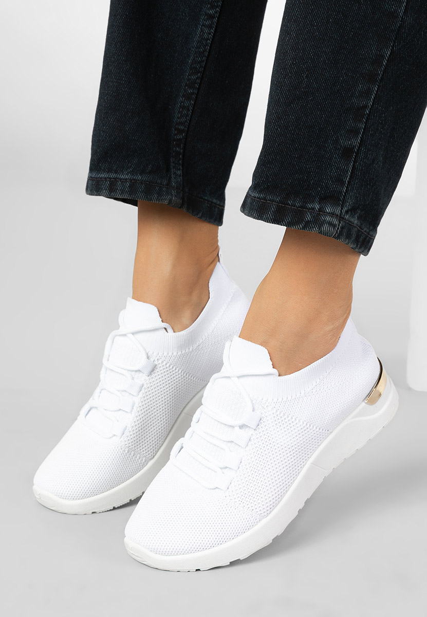 Baskets pour femme blancs Bushra