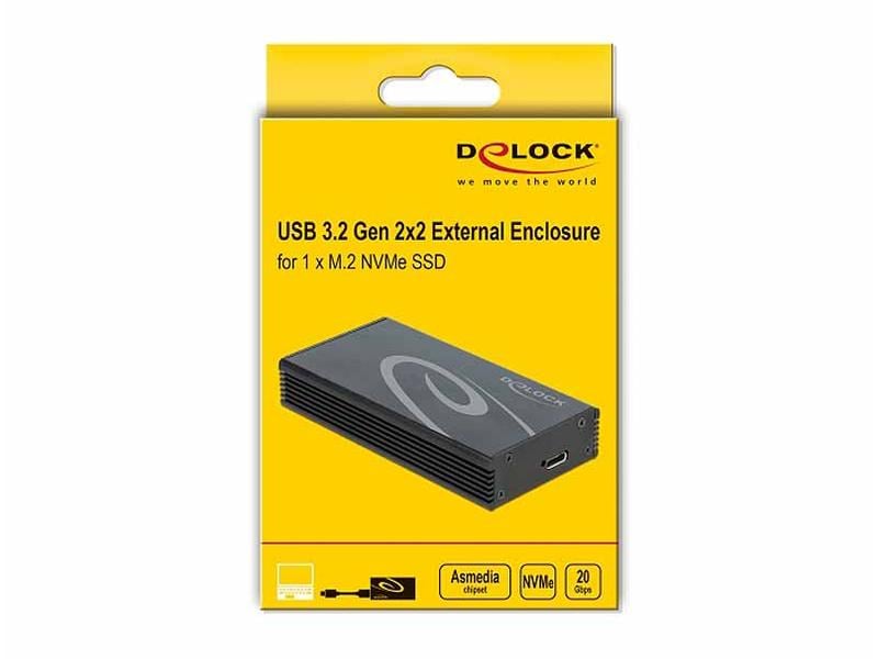 Delock Externes Gehäuse USB-C 3.2 Gen2x2 für M.2 NVME SSD Delock Externes Gehäuse für M.2 NVMe PCIe SSD mit SuperSpeed USB 20 Gbps (USB 3.2 Gen 2x2) USB Type-C Buchse