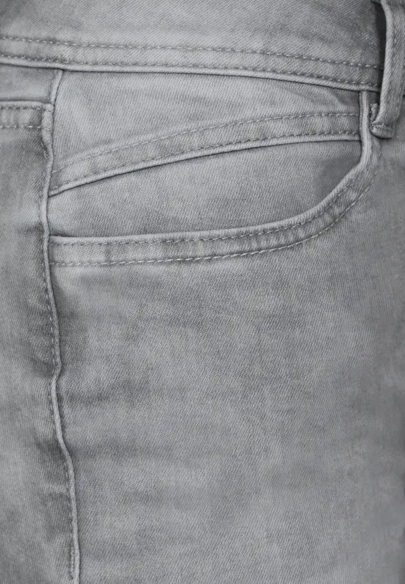 Graue Slim Fit Jeans - light grey random wash