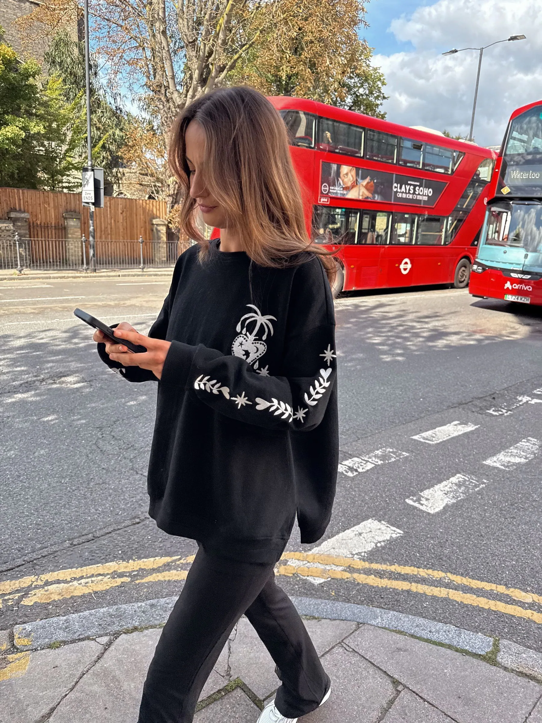Zwart - Never Fully Dressed Embroidered Sweatshirt