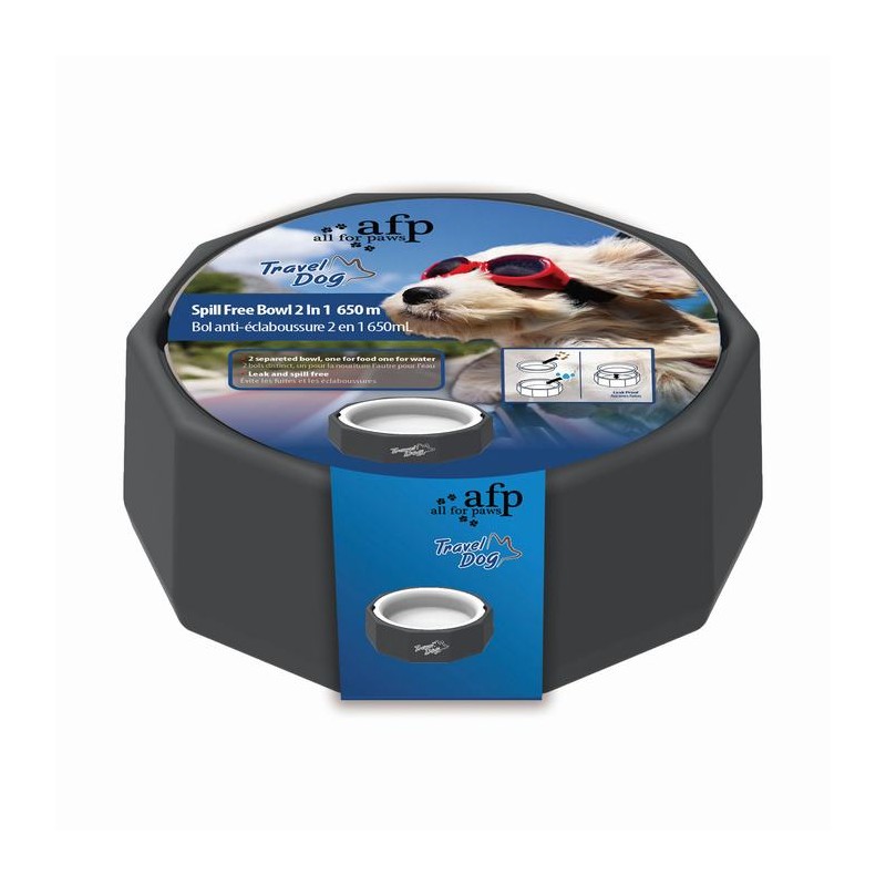 Alimentador 2 em 1 para cães de viagem 650ml