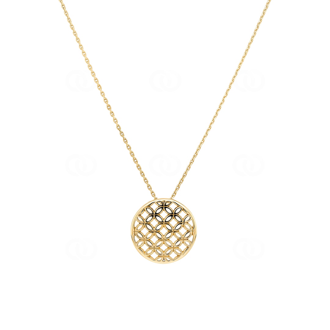 Collier mit Anhänger 750/18 K Gelbgold 42cm