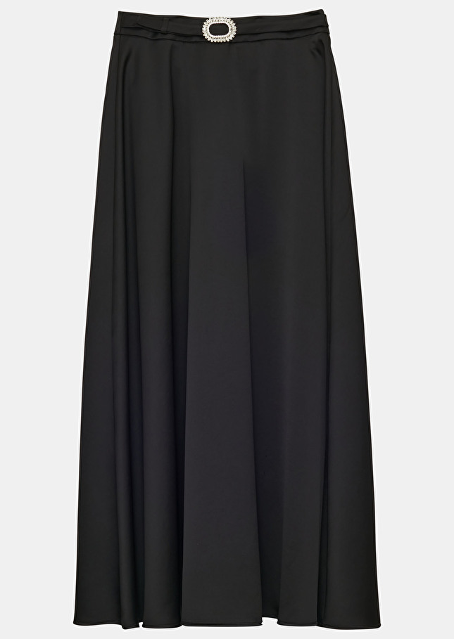 Jupe Junenoire en satin fluide