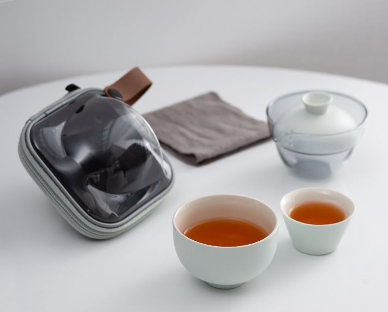 Nommon - Set van 3: Reiskeramiek Theepot + Drinkbeker
