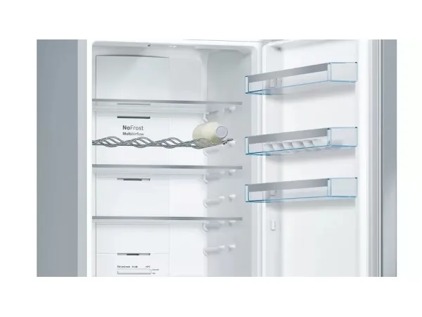 Bosch Serie | 4 KGN397IEQ - Køleskab/fryser - bund-fryser - bredde: 60 cm - dybde: 66 cm - højde: 203 cm - 368 liter - Klasse E - rustfrit stål