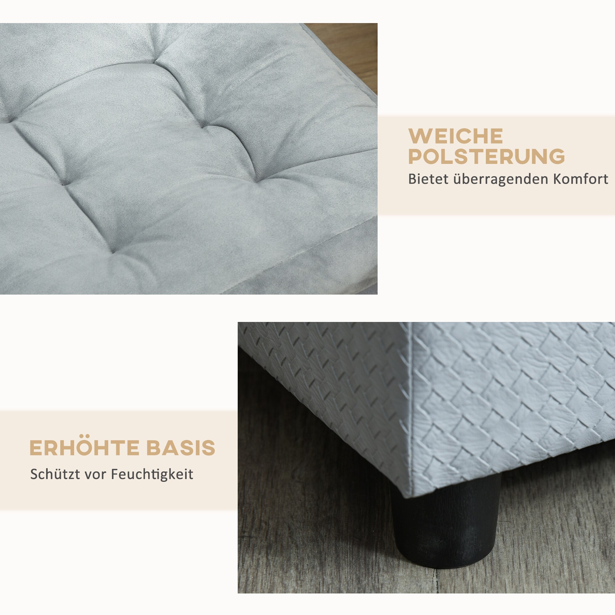 PawHut Hundesofa hellblau 76 x 45 x 41,5 cm (BxTxH)