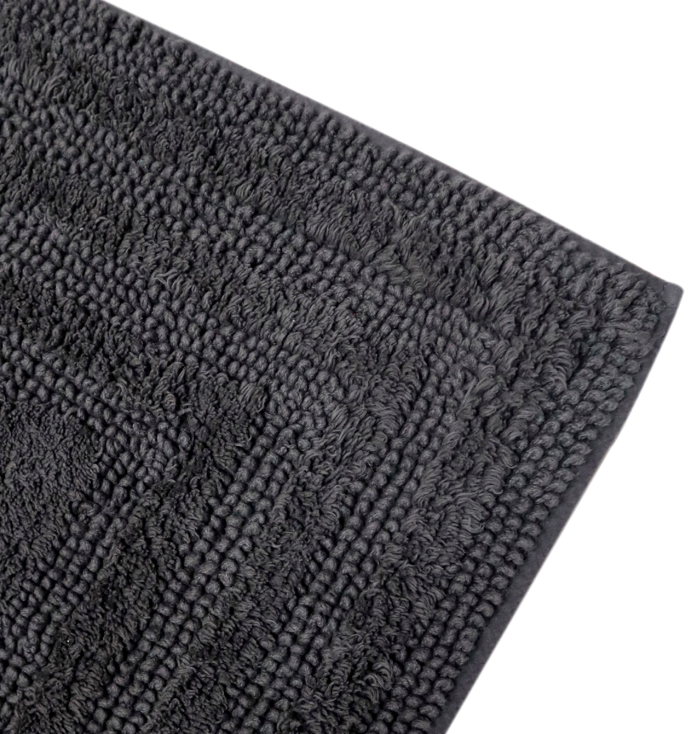my home Badematte »Inga, Rahmen, Badvorleger, Badezimmer Teppich« Höhe 18 mm beidseitig nutzbar | fussbodenheizungsgeeignet | strapazierfähig 100% Baumwolle, Hoch-Tief-Effekt, weich, trocknergeeignet