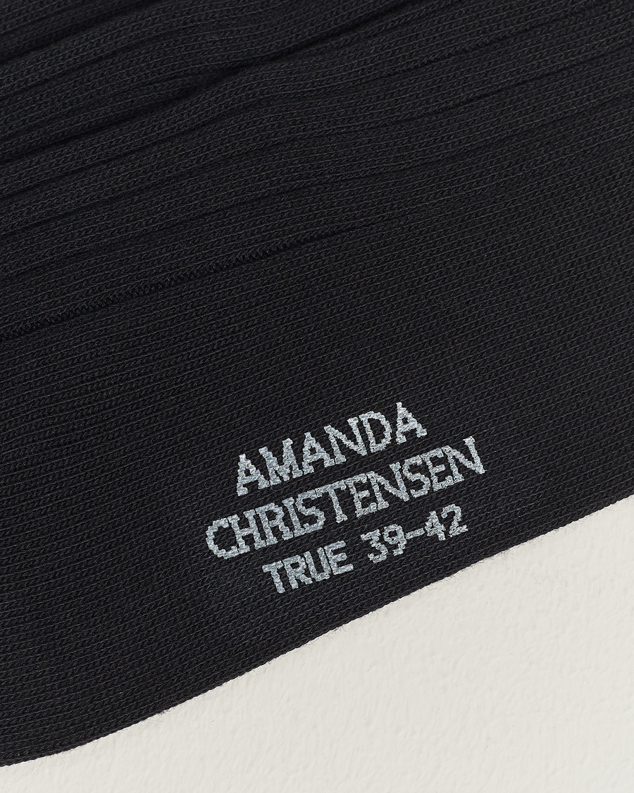 Amanda Christensen 3-Pack True Cotton Ribbed Socks Black