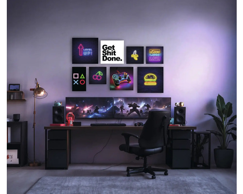 Canvasprint Neon Controller 27x27 cm