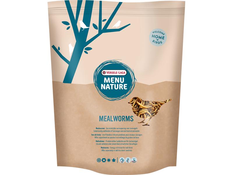 Versele Laga Vogelfutter Getrocknete Mehlwürmer, 300g Proteinreicher Leckerbissen für Gartenvögel
