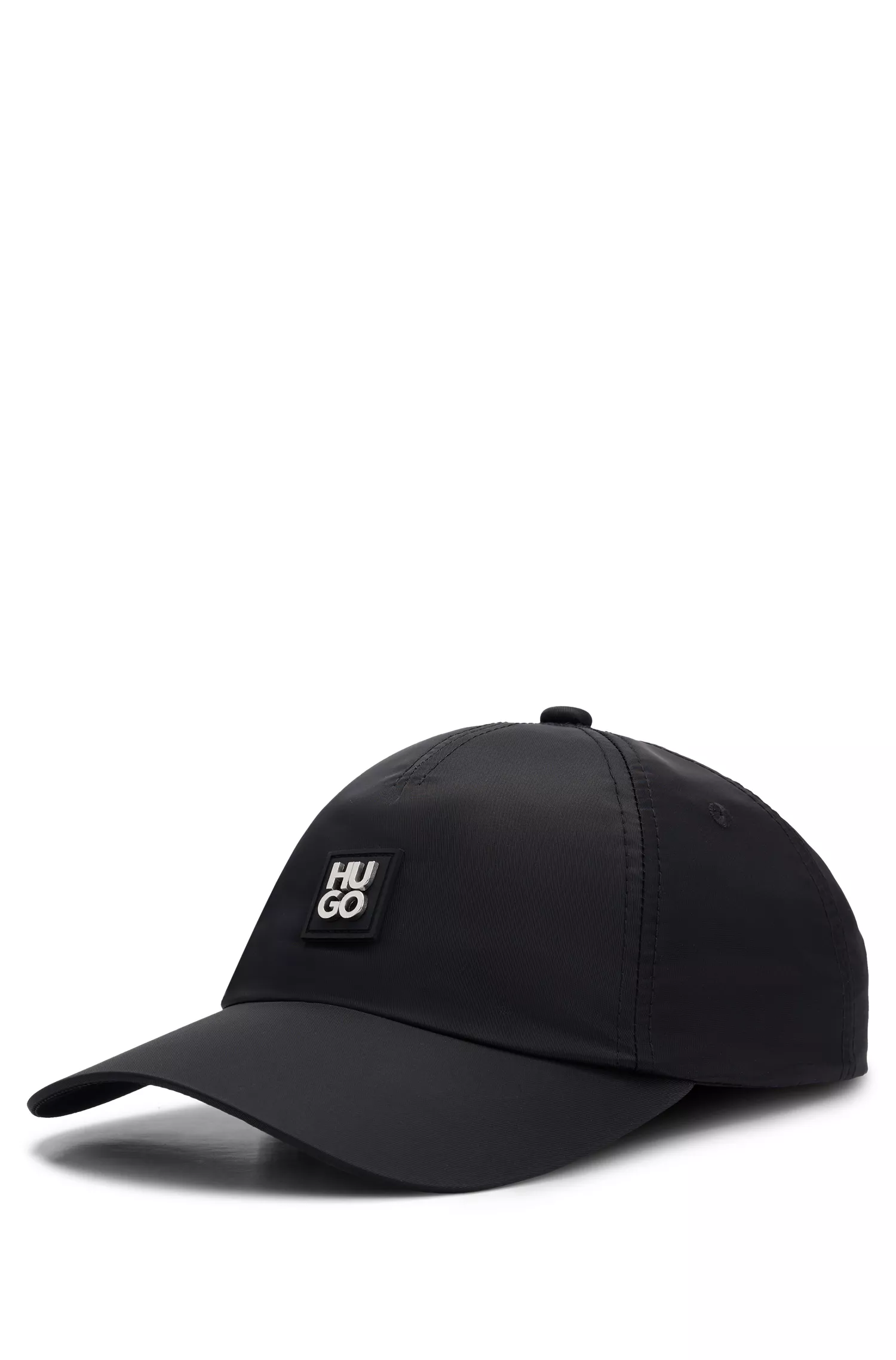Boné HUGO vermelho impermeável com logotipo metálico empilhado