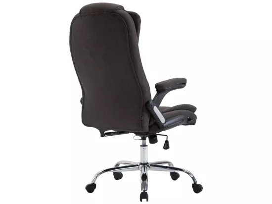 Chaise de bureau - Tissu & Métal chromé - Gris foncé - Thor