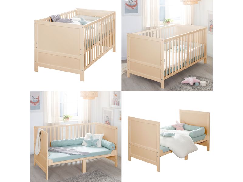 roba Babybett Kombi Easy Sleep Natur, 70 x 140 cm Kombi-Kinderbett umbaubar