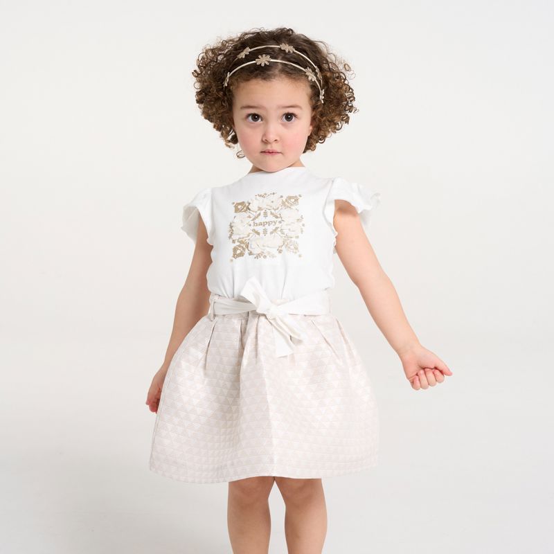 T-shirt illustration brillante blanc bébé fille Blanc