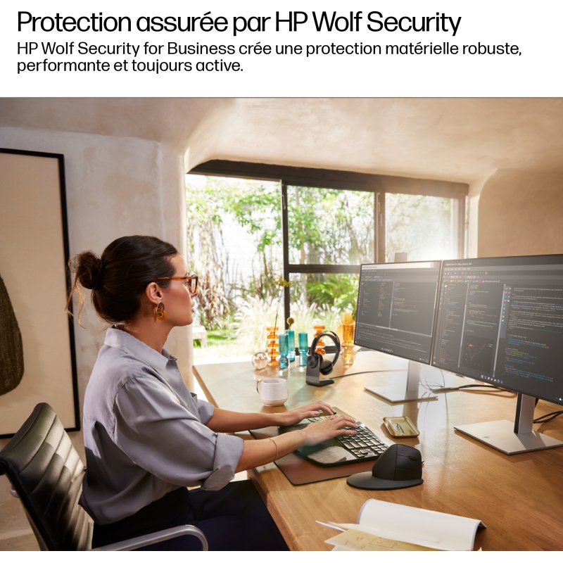 HP EliteDesk 8 SFF G1i AI Wolf Pro Security Edition Intel Core Ultra 7 265 16 Go DDR5-SDRAM 512 Go SSD NVIDIA RTX A400 Windows 11 Pro PC AI PC Noir