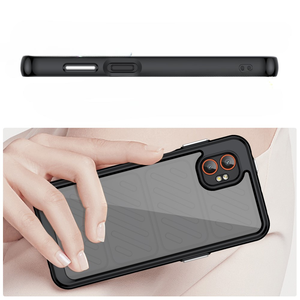 Samsung Galaxy Xcover7 Pro Hybrid Hülle TPU Bumper   Acryl Rückseite - Schwarz / Transparent