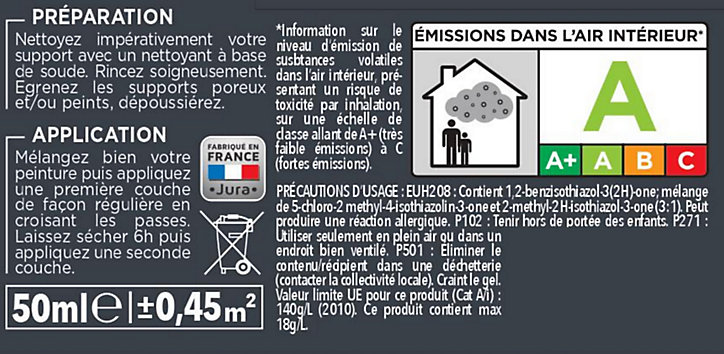 Testeur peinture de rénovation V33 gris loft satin 50ml