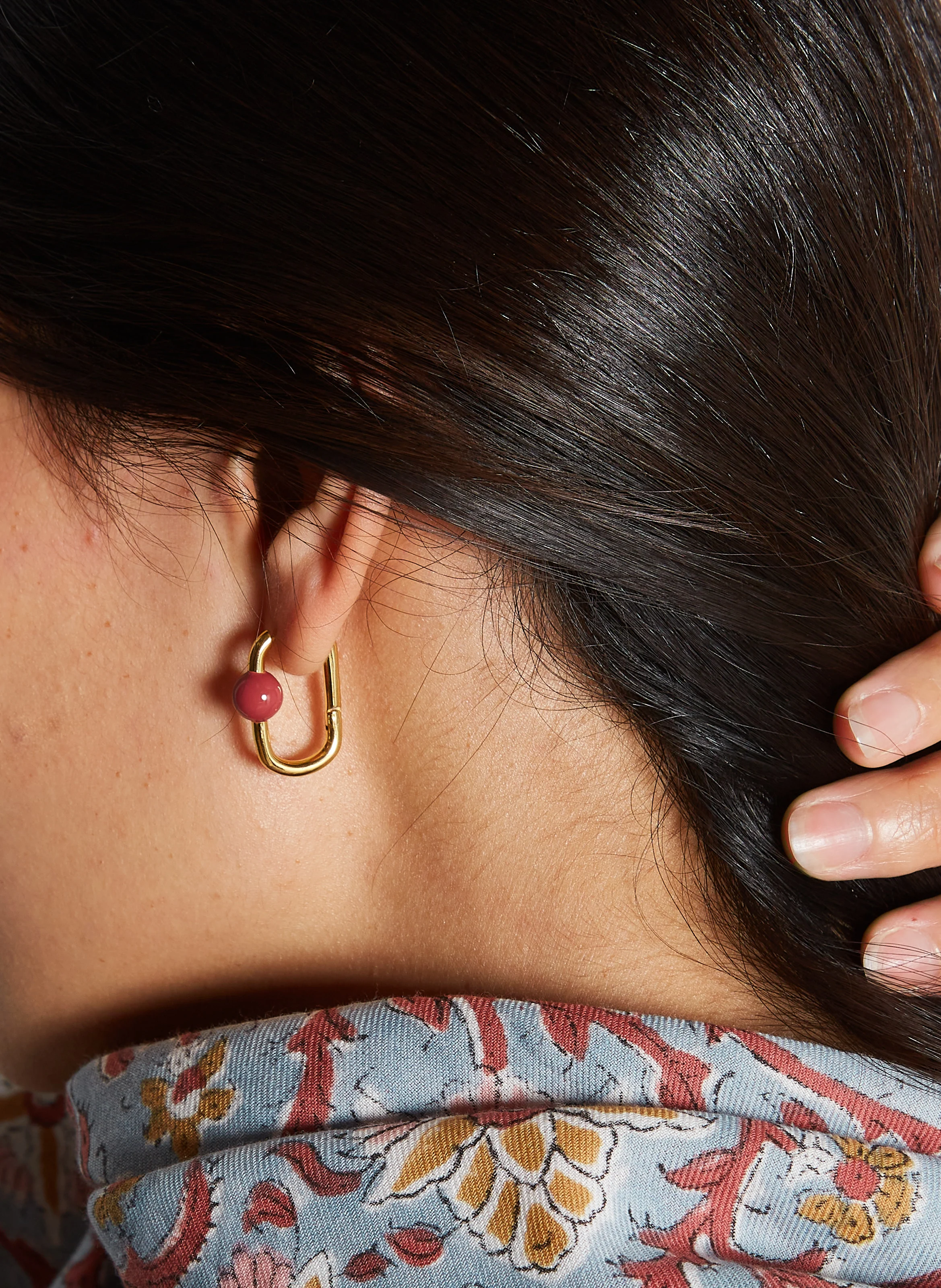 GEORGINA - Boucles d'oreilles rectangles à perles | Violet