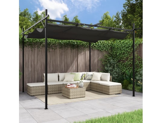 VIDAXL - Pergola avec toit rétractable anthracite 295x292x230 cm