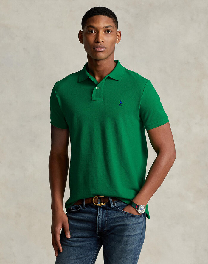Polo Ralph Lauren Slim Fit Mesh Polo Shirt Grøn