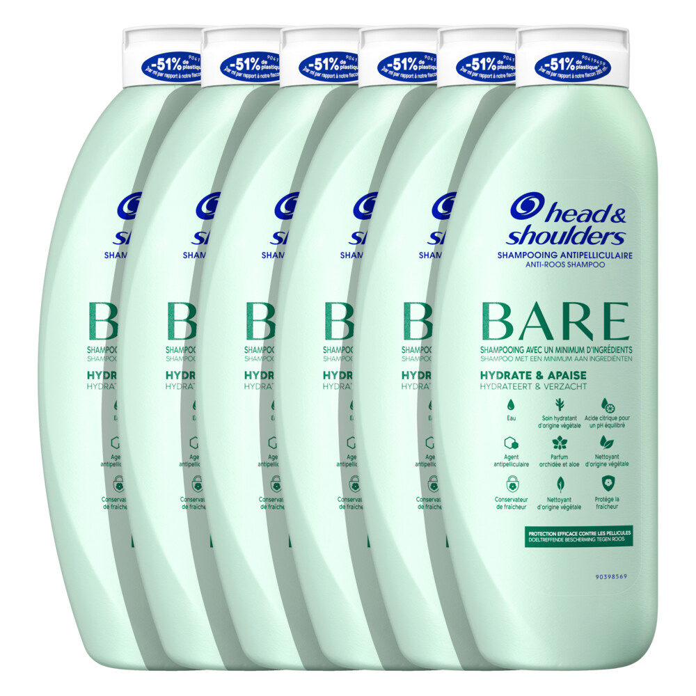 6x Head & Shoulders Shampoo Bare Hydrateert & Verzacht400 ml