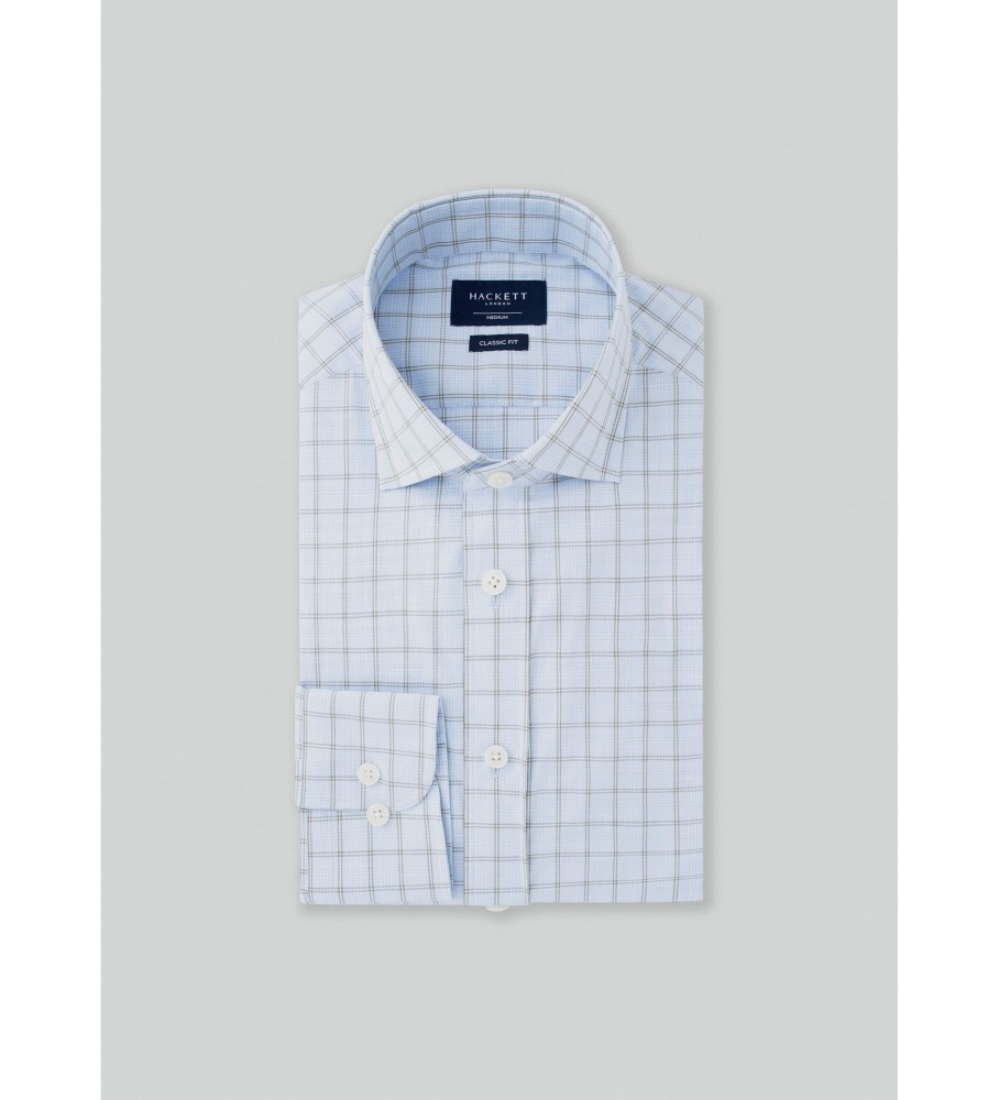 Camisa Hackett Azul Slub