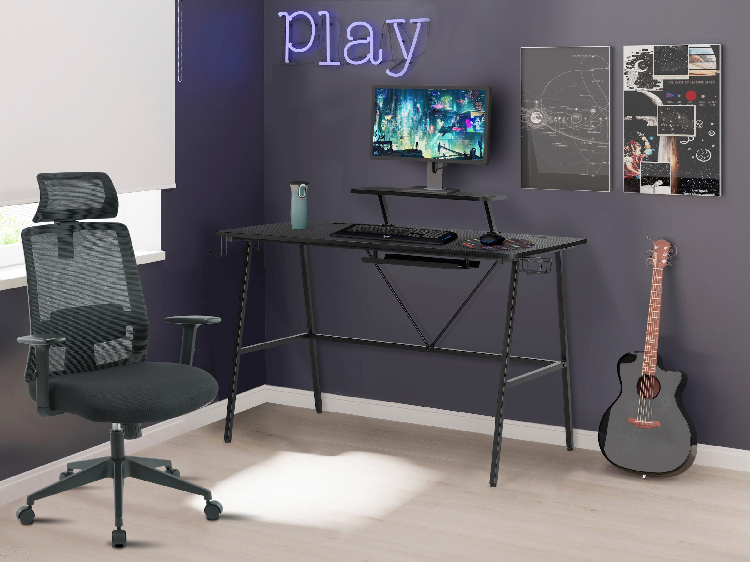 INOSIGN Bürostuhl »Tallard, Mesh Schreibtischstuhl, ergonomische Ausstattung« () verstellbare Kopfstütze, Lumbalstütze & Armlehnen