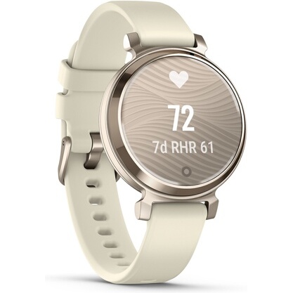 Montre connectée Garmin Lily 2, Cream Gold bracelet silicone blanc coco
