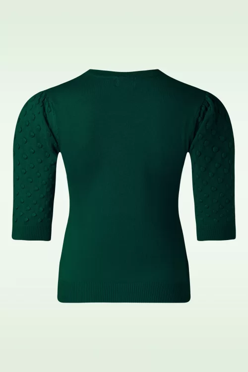 Topvintage Boutique Collection Milly gebreide top in donkergroen