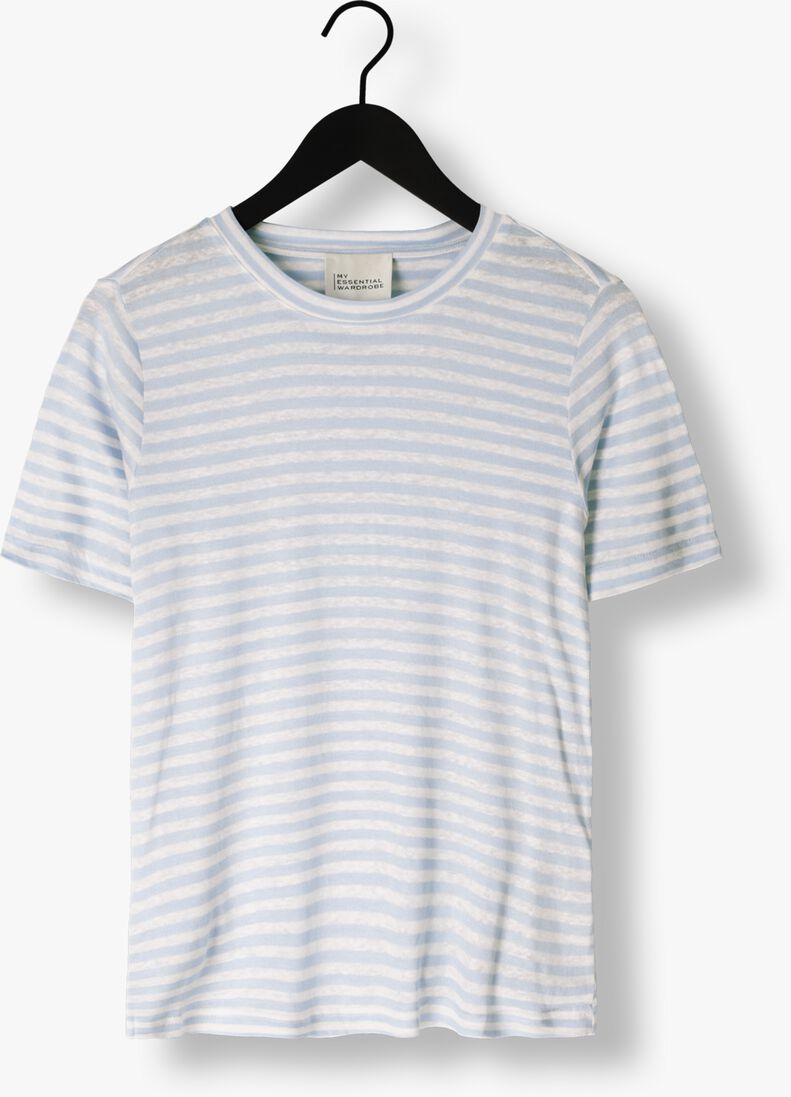 MY ESSENTIAL WARDROBE lichtblauwe my essential wardrobe t-shirt lisamw striped tee