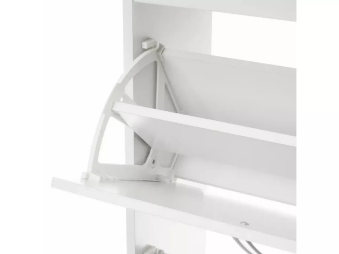 Meuble à chaussures, armoire à chaussure coloris blanc - Longueur 60 x Profondeur 24 x Hauteur 80 cm
