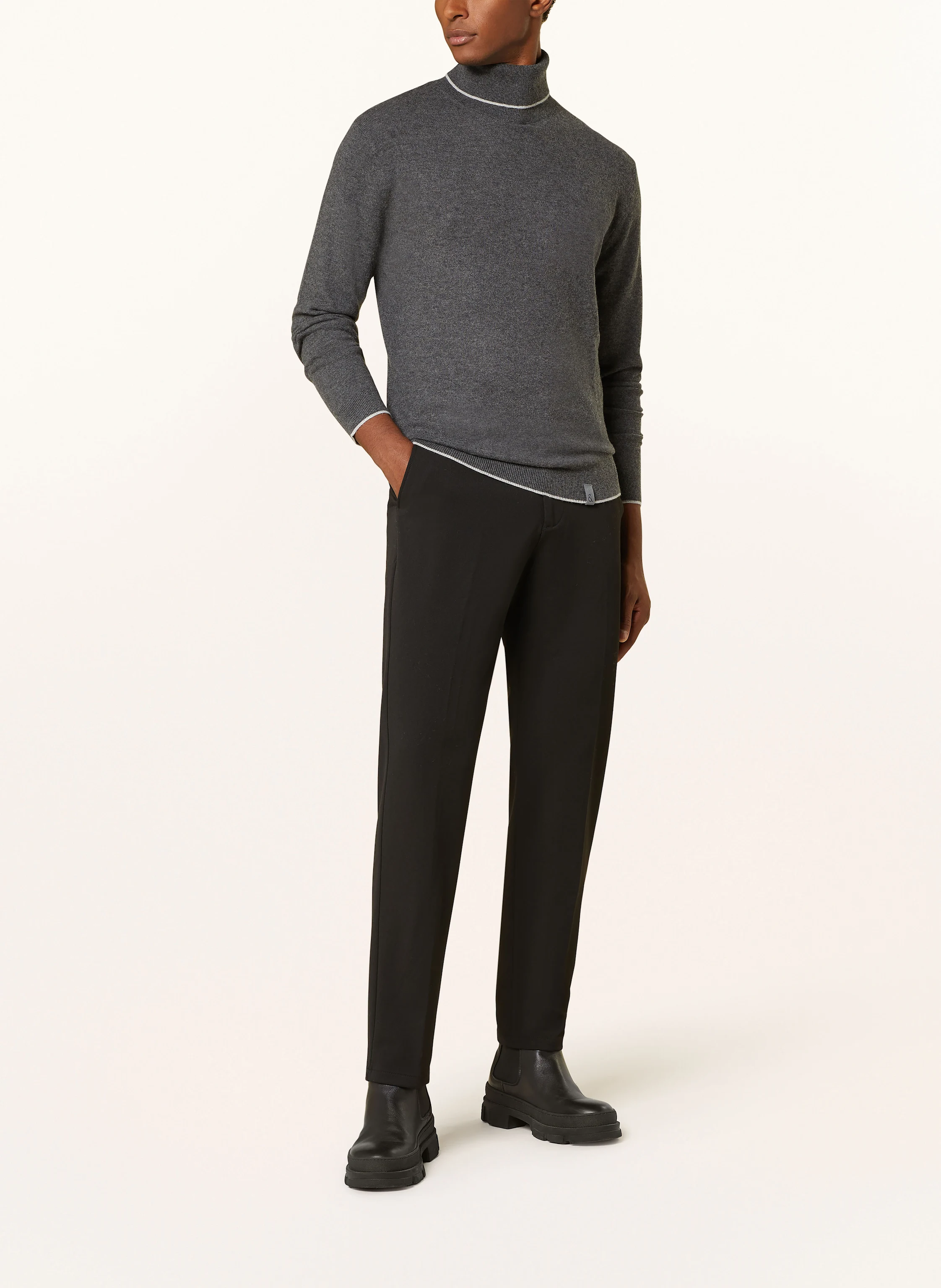 COLOURS & SONS Rollkragenpullover mit Merinowolle