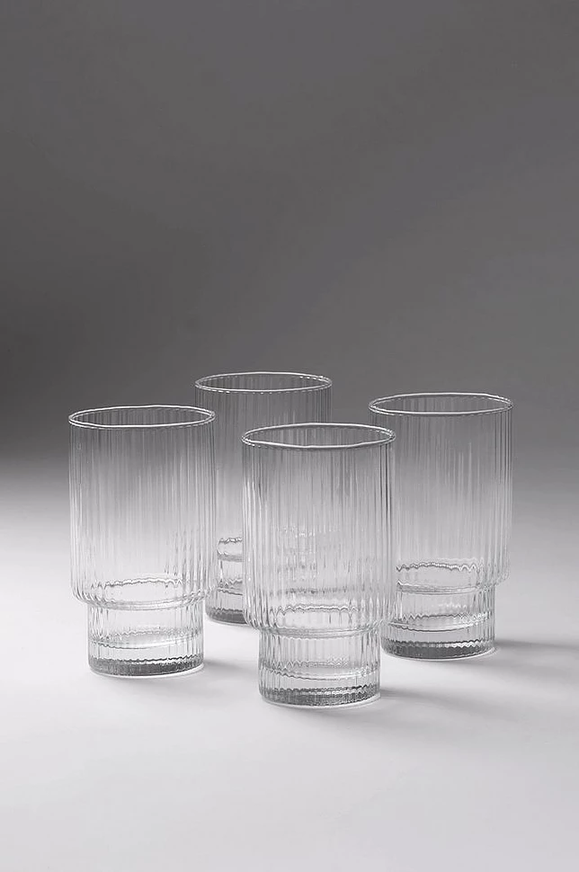 STRIPE høyt glass 4-pakning