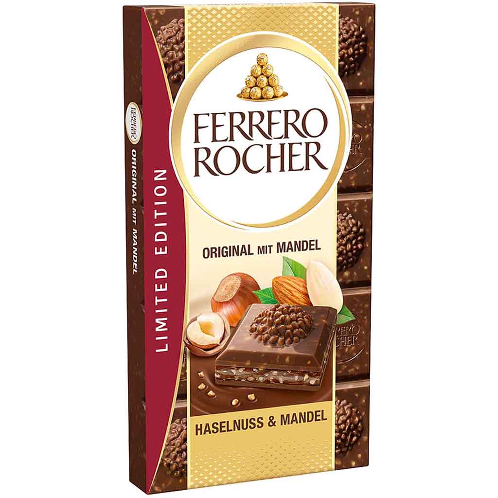 Ferrero Rocher Tafelschokolade Original Mandel 90g MHD:29.6.25
