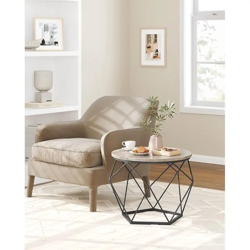 Parya home salontafel set van 2 salontafels bruin-zwart