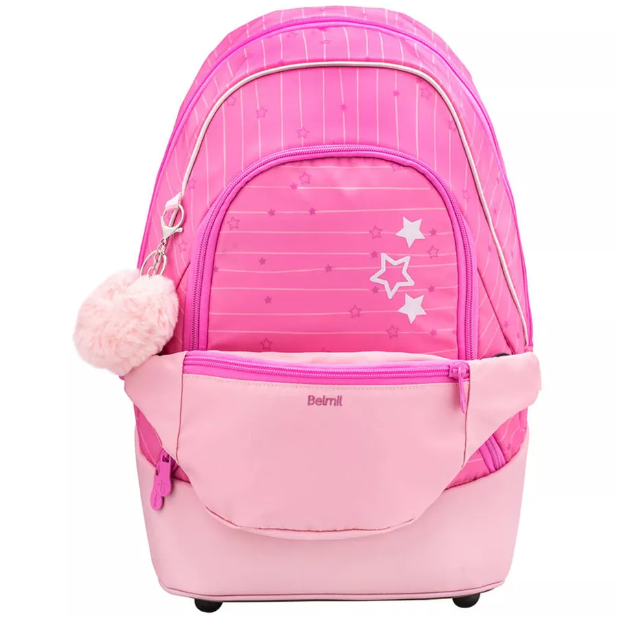 Belmil Schulrucksack 2-IN-1 Schulrucksack & Gürteltasche Candy