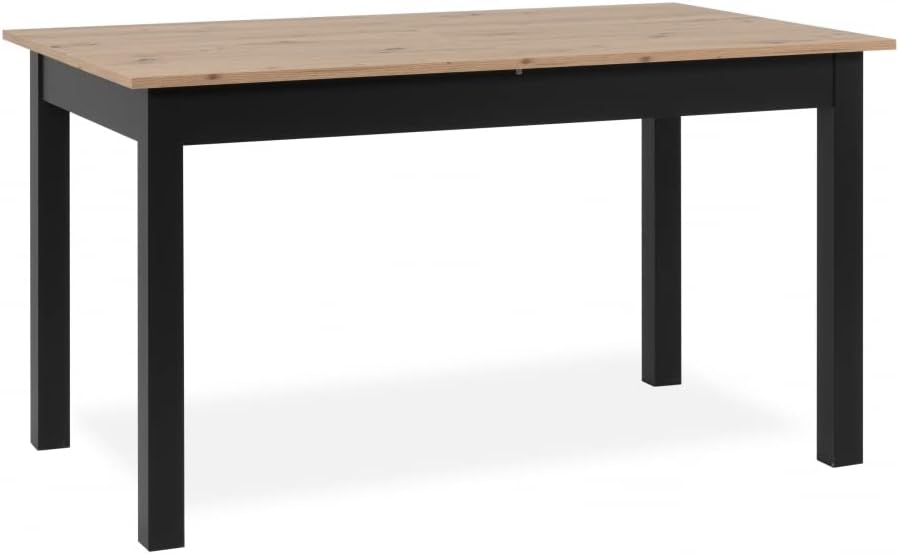 003410 Esszimmertisch Coburg 120 Küchentisch in Artisan Eiche Nb. / Schwarz ca. 120 x 76 x 70 cm ausziehbar 160 cm