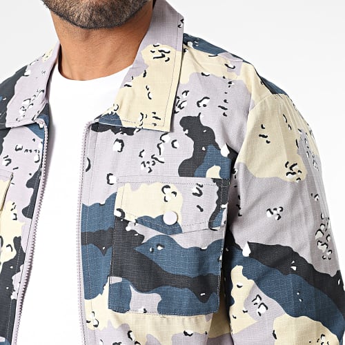 Veste Zippée Lavande Beige Bleu Marine Camouflage