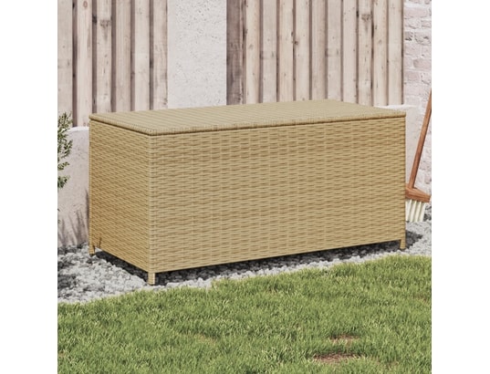 VIDAXL - Coffre Boîte de rangement de jardin mélange beige 190l résine tress...