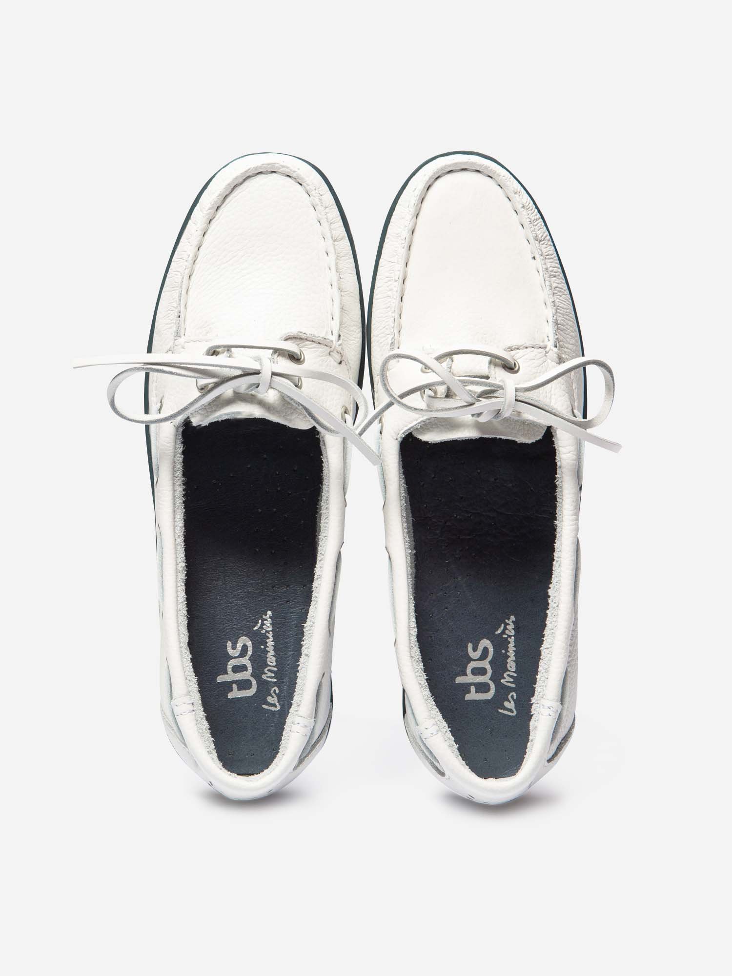 Mocassins Bateau Femme Cuir Blanc