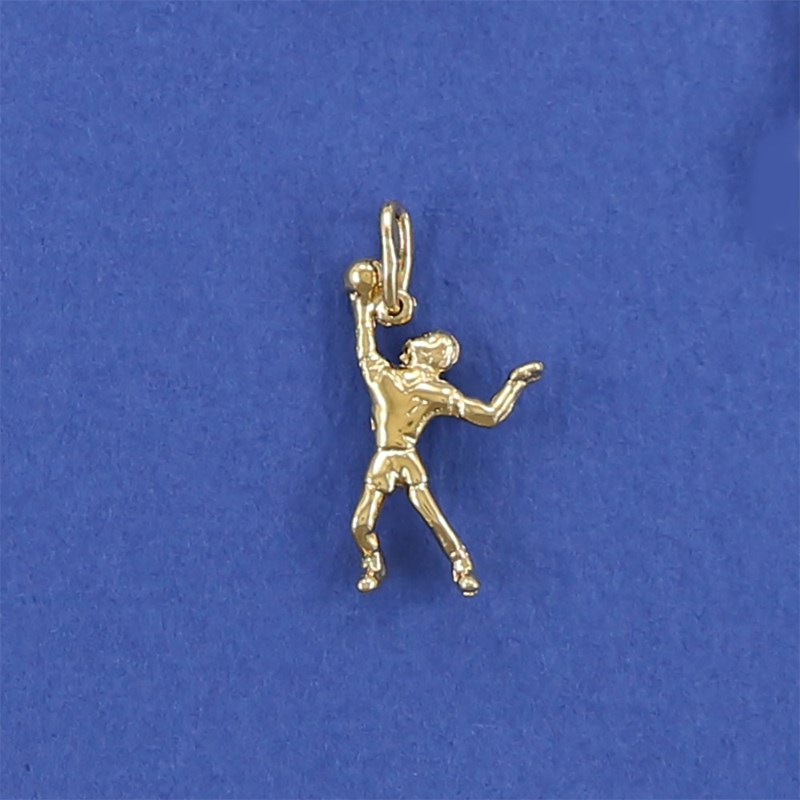 Pendentif joueur de volley-ball - Plaqué or