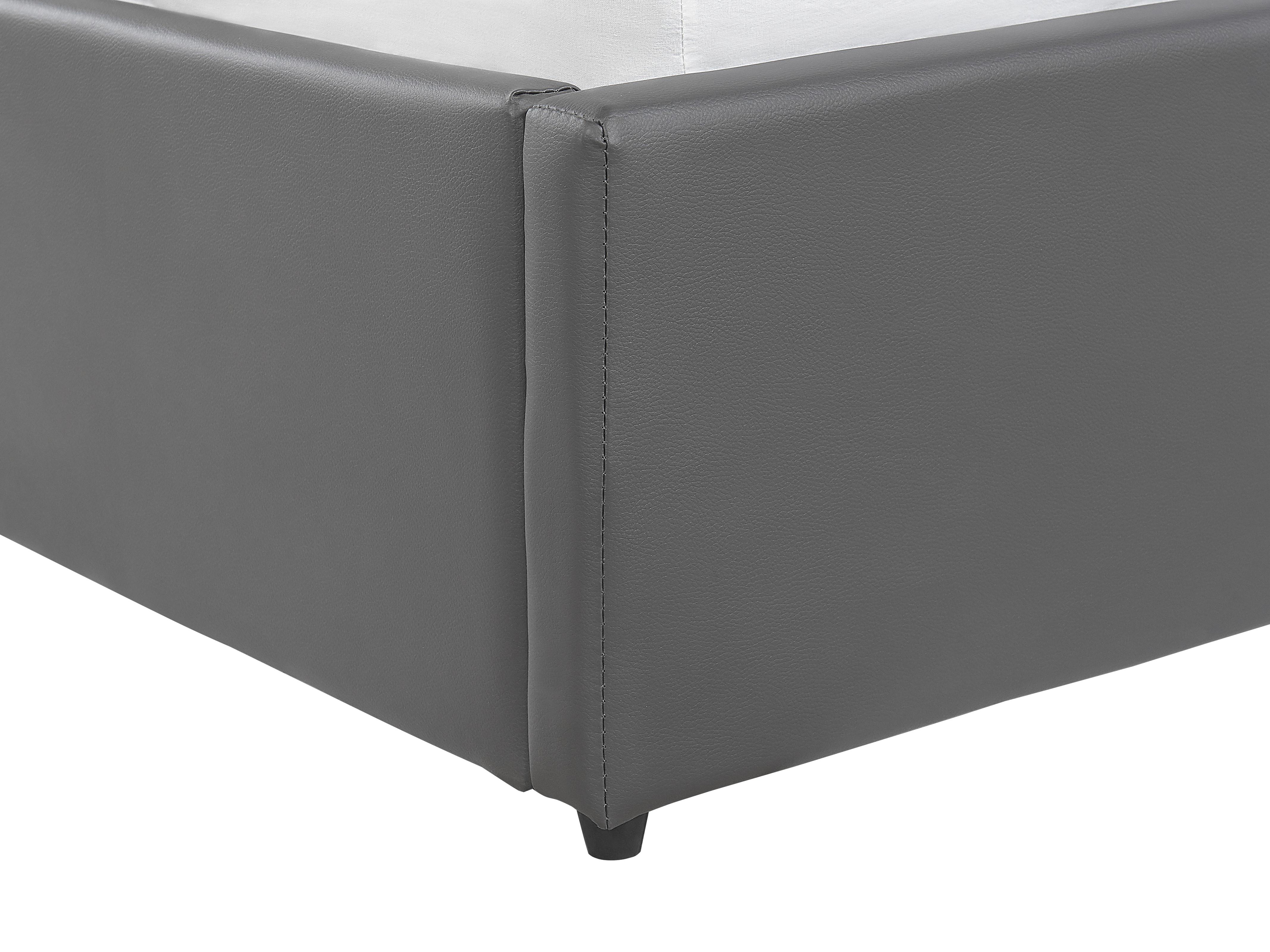 Bed met opbergruimte Kunstleer DREUX 180 x 200 cm Donkergrijs