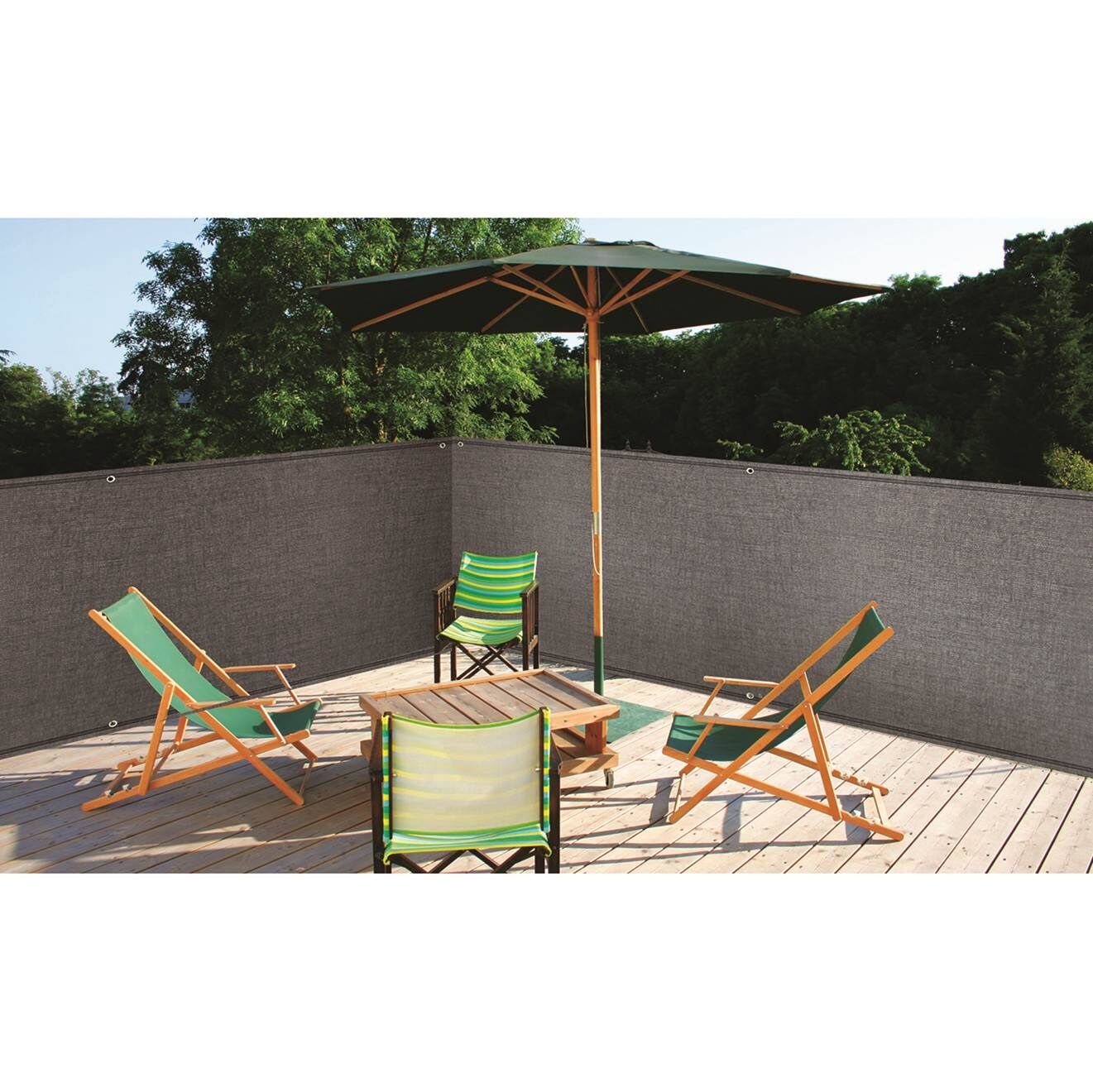 Pratik Garden Brise-vue 90 gr/m² gris - 1.5x10 m